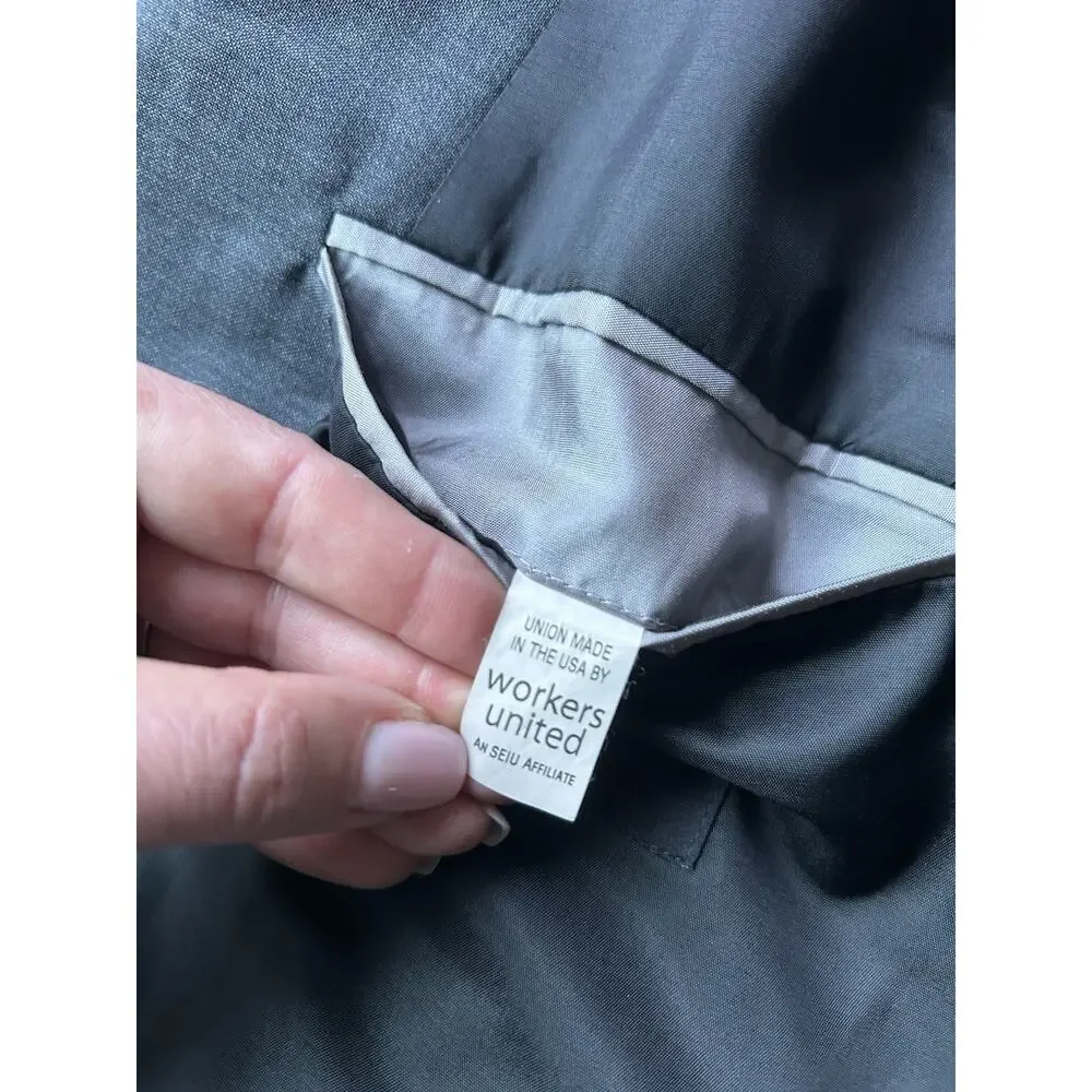 Hugo Boss Mens 40L Gray Virgin Wool Blazer Two Button Sport Coat Jacket